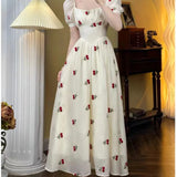 Dodobye Summer Women Fashion New Elegant Floral Dress Vintage Casual Chic A-Line Party Birthday Clothes Female Prom Vestidos Long Robe