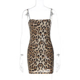 Dodobye Leopard Print Sequins Sleeveless Mini Women Dress Autumn Elegant Party Prom Lady Wholesale Dropshippping Casual Clothes