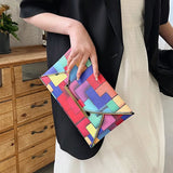 Dodobye Fashion Rainbow Color Clutch Bags For Women Designer Handbags And Purses 2024 New Envelope Hand Bag Ladies Phone Pocket