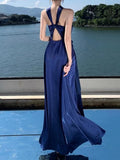 Dodobye Elegant Wedding Evening Party Dress Halter High Split Summer New Sleeveless Long Dresses for Women Prom Robe Maxi Vestidos Mujer