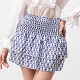 Dodobye Plaid/Striped Print Pleated Short Skirts For Women's Retro 2000s Aesthetic High Waist Ruffle Mini Skirts Female Vacation Clothes