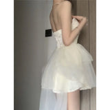 Dodobye French Style Women Kawaii Dress Elegant Backless Lovely 2024 Spring Summer New Dress Vintage Princess Fashion Dress