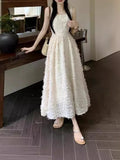 Dodobye Elegant Dress for Women Korean Fashion Vintage Streetwear Dresses Solid Slim Feathers Camisole Midi 2024 New Spring Summer Dress