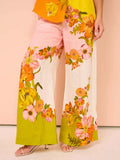 Dodobye Floral Print 2 Pcs Shirt and High Waist Trousers Set