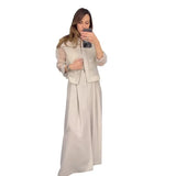 Dodobye 2 Piece Sets Women Outfits Coat Wide Leg Pants Suit Pocket Single Breasted Turndown Collar Jacket Loose Trousers Casual Ensemble