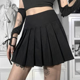 Women's Gothic Design Summer Halter 2024 Hot Sweetheart Zipper Simple Peplum Lined Pleated Skirt