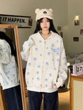 Black Friday Dodobye Y2k Cartoon Printed Zip Up Hoodies Women Kawaii Long Sleeve Oversized Sweatshirt Japanese Style Cutecore Girl Clothing