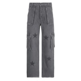 Dodobye-Streetwear Low Waist Distressed Baggy Jeans Y2K Harajuku Gothic Tie Dye Denim Trousers Straight Leg Long Pants Bottom