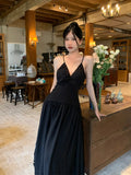 Dodobye Summer Dresses Korean Chic Simple Casual Women's Dresses Elegant Sleeveless Solid Color Sexy Backless Camisole Midi Long Dresses