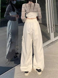 Dodobye New Street Hip Hop Wide Legged Casual Women Pants Zipper Open Splice with Tears Thin Loose Men and Women Pants