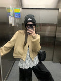 Black Friday Dodobye Baseball Woolen Coat Cropped Bomber Jacket Oversized Streetwear Loose Casual Korean Fashion Uniform Winter Clothes Women