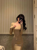 Dodobye Sexy Sheath Square Neckline Long Prom Dresses Birthday Outfits Evening Gown SD1038