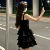 Dodobye Fashion Korean Style Kawaii Lovely Dress Elegant Tighten The Waist 2024 Spring Summer New Dress Vintage Women  Fashion Dress