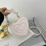 Dodobye Fashion Love Heart Shape Shoulder Bag Small Handbags Designer Crossbody Bags For Women Solid Pu Leather Top Handle Bag