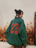 Black Friday Dodobye American Retro Embroidery Baseball Hoodies Women Preppy Style Sports Long Sleeve Sweatshirts Y2k Casual Kpop Loose Tops