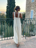 Dodobye Summer Solid Off Shoulder Halter Dress Women Fashion Solid Off Shoulder Backless Maxi Dresses 2024 New Lady Holiday Streetwear