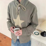 Dodobye 2000s Retro Harajuku Grunge Sweatshirt Y2K Vintage Star Patched Zip Up Hoodies Korean Fashion Autumn Spring Outerwear Coat