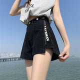 Dodobye 2024 American New Summer Loose Denim Shorts Y2K High Street Fashion Trend Slim Ultra-high Waist Wide Leg A Jeans Zipper Shorts