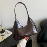 Dodobye Designer Solid Shoulder Bags for Women Handbags and Purses 2024 New Fashion Patent Leather Underarm Ladies Tote Bags