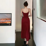 Dodobye Summer Women  Sexy Sleeveless Maxi Dress Spaghetti Strap Backless Slim RobeParty Clubwear