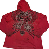 Dodobye Y2k Hoodie Winter New Gothic Red Skull Printing Hip Hop Casual Sweatshirt Fashion Personality Retro Hoodies Women Men Streetwear