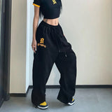 Dodobye-MEXZT Y2K Joggers Sweatpants Women Streetwear Oversize Print Jogging Wide Leg Pants Hip Hop Baggy Casual Black Sports Trousers