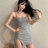 Dodobye Sexy Backless Irregular Sling Dress Summer Women's New Slim Mini Dress