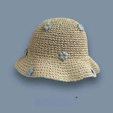 Dodobye Sun Hats for Women Summer Straw Crochet Bucket Hat Women's Foldable Panama Cap UV Sun Cap Fishing Hat Vacation Beach Hat