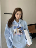 Dodobye Harajuku Cat Print Hoodies Women Y2k Aesthetic O Neck Pullover Cutecore Long Sleeve Girl Tops Japanese Kawaii Sweatshirt