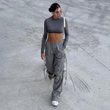 Women's Long Pants Casual Loose Wide Leg Pants Women Street Style Drawstring Fashion Trend Women's Work Pants