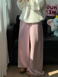 Dodobye-Y2K Yellow Fleece-lined Sweatpants Women Korean Fashion Winter Pink Brushed Pants Oversized Harajuku Gray Jogger Trousers