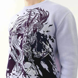 Dodobye Men Women High Street Fashion Clothing Y2k Anime Demon Pattern Oversized Pullover Sweater Harajuku Retro O-Neck Sweater Women