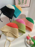 Dodobye Summer Weave Straw Bucket Hats For Women Spring Travel Sunshade Hat Fishermen Cap For Lady Panama Outdoor Travel Basin Cap Gorro