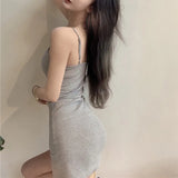 Dodobye Sexy Backless Irregular Sling Dress Summer Women's New Slim Mini Dress