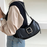Dodobye Buckled Strap Pu Leather Shoulder Bag