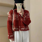 Dodobye  Women New Knitwear Vintage Long Sleeve Knitted Cardigan Sweater Slim Tops Coat 2024 Korea Autumn Winter Women's Clothes