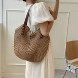 Dodobye Straw Bags for Women Straw Shoulder Bags Rattan Woven Top Handle Bag Hollow Raffia Crochet Beach Bag Casual Handbags 2024