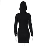 Dodobye Solid Slim Hooded Long Sleeve Mini Winter Women'S Dresses Elegant Y2K Streetwear Wholesale Dropshipping Casual Clothes