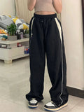 Dodobye-Y2k Women Wide Leg Cargo Pants Casual Streetwear Loose Drawstring Trousers Drawstring Sweatpants Female Vintage Baggy Joggers