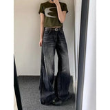 Dodobye American retro solid color women jeans Y2K high street fashion brand loose casual wide leg pants cargo pants women