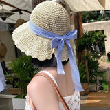 Dodobye Summer Straw Bucket Hats For Women Hollow Vent Panama Cap Female Foldable Fisherman Hat Outdoor Travel Sun Protection Hats Gorro