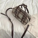 Dodobye Vintage Plaid Womens Handbag College Style New Fashion Bowling Shoulder Bag Aesthetic Original Female Pillow Crossbody Bag