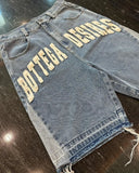 Dodobye American Street Embroidery High Waist Washed Denim Shorts Harajuku Retro Trendy Brand Oversized Jeans Men Y2k Goth Punk Shorts