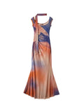 Dodobye-Sleeveless Backless Maxi Dress Women 2024 Summer Bodycon Elegant Sexy Tie Dye Outfits Ladies Birthday Party Club Dresses