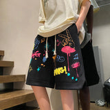 Dodobye Fashion Summer Vintage y2k Shorts Graffiti Print Short Men And Women Summer American High Street Loose Casual Basketball Pants