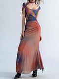 Dodobye-Sleeveless Backless Maxi Dress Women 2024 Summer Bodycon Elegant Sexy Tie Dye Outfits Ladies Birthday Party Club Dresses