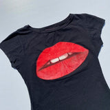 Dodobye Y2K Fashion Sexy red lips Print fairy grunge Summer E-girl Crop Tops Slim 2000s Streetwear Harajuku Goth Short Sleeve T-shirts