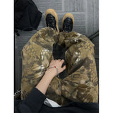 Dodobye Hip-hop retro snake print camouflage pants American women high street American loose casual couple pants y2k pants