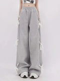 Dodobye Wide Leg Sweatpants Women Y2k Fashion Baggy Lace Straight Kpop Jogging Sports Pants Streetwear Casual Lady Grey Bottoms