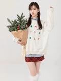 Black Friday Dodobye Snowman Graphic Print Hoodie Christmas Kawaii Oversized Women's Sweatshirts Long Sleeve Cutecore Winter Clothes New